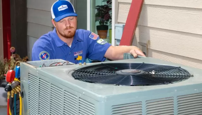 Technician Maintaining Air Conditioner 2